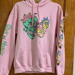 Men Graphics Hooded Pink Sweater in Size Small- NWT